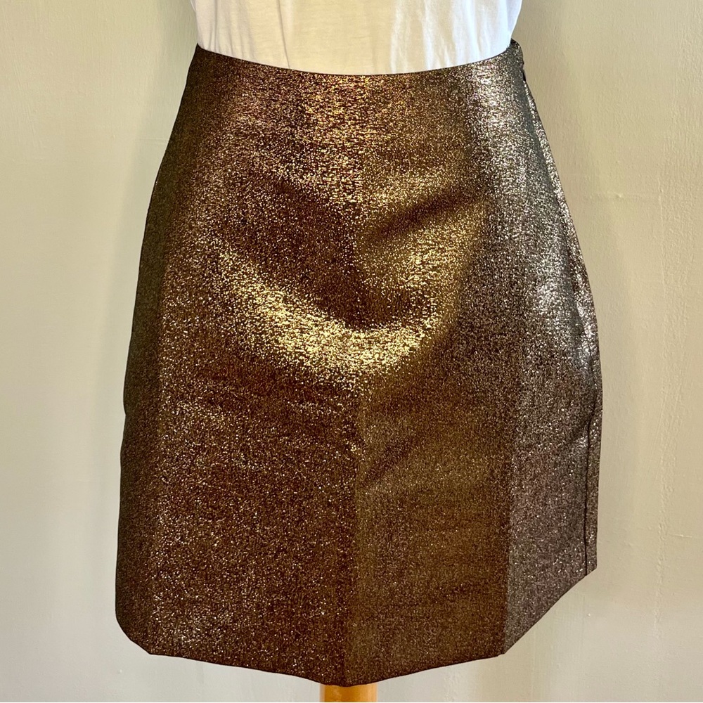 NWT LOFT Metallic Gold Skirt